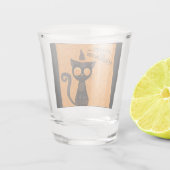Halloween/Katz/Kürbis/Herbst Schnapsglas (Rückseite)