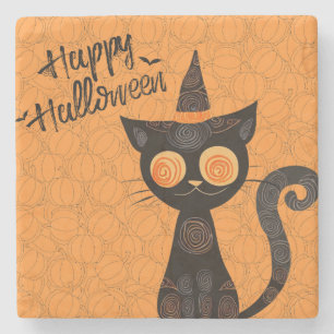 Halloween/Katz/Kürbis/Herbst Steinuntersetzer