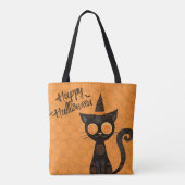 Halloween/Katz/Kürbis/Herbst Tasche (Rückseite)