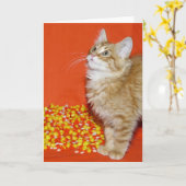 Halloween-Kätzchen Karte (Gelbe Blume)