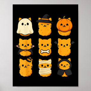 Halloween-Kätzchen-Nuggets Food-Pun Cat-Liebhaber Poster