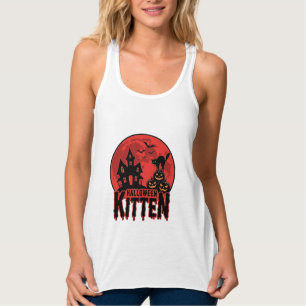 Halloween-Kätzchen Spukhaus Katze Grafik_1 Tank Top