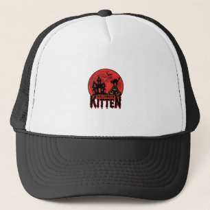 Halloween-Kätzchen Spukhaus Katze Grafik_1 Truckerkappe