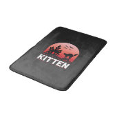 Halloween-Kätzchen Spukhaus Katzen Design_1 Badematte (Schrägansicht)
