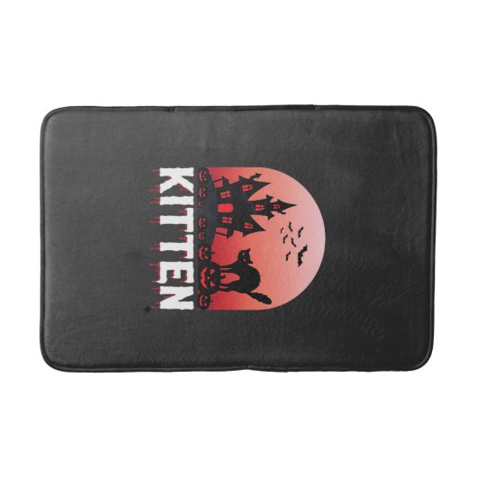 Halloween-Kätzchen Spukhaus Katzen Design_1 Badematte (Vorderseite)