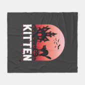 Halloween-Kätzchen Spukhaus Katzen Design_1 Fleecedecke (Vorderseite (Horizontal))