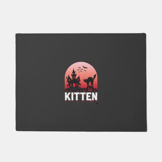 Halloween-Kätzchen Spukhaus Katzen Design_1 Fußmatte (Vorderseite)