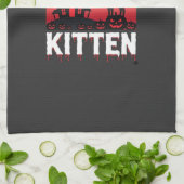 Halloween-Kätzchen Spukhaus Katzen-Design_1 Geschirrtuch (Gefaltet)