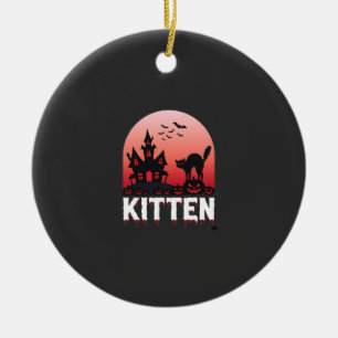 Halloween-Kätzchen Spukhaus Katzen Design_1 Keramik Ornament