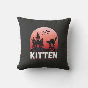 Halloween-Kätzchen Spukhaus Katzen-Design_1 Kissen