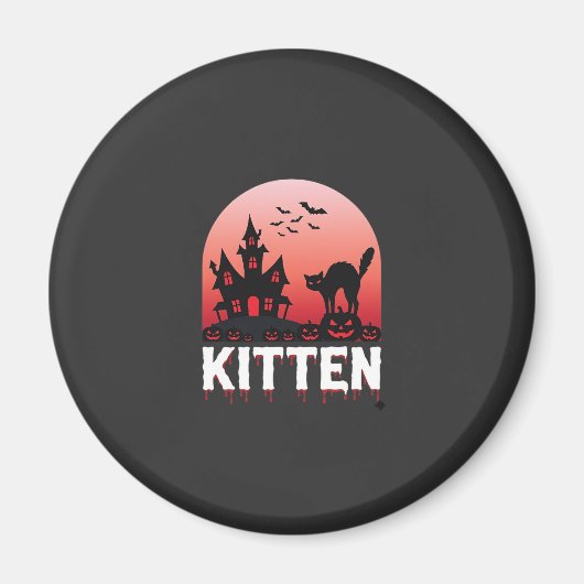 Halloween-Kätzchen Spukhaus Katzen Design_1 Magnet (Vorne)