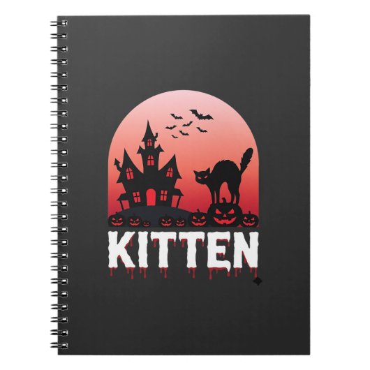 Halloween-Kätzchen Spukhaus Katzen Design_1 Notizblock (Vorderseite)