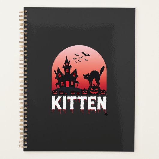 Halloween-Kätzchen Spukhaus Katzen Design_1 Planer (Vorderseite)