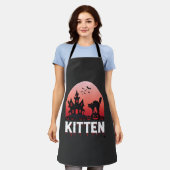 Halloween-Kätzchen Spukhaus Katzen-Design_1 Schürze (Getragen)