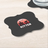 Halloween-Kätzchen Spukhaus Katzen Design_1 Untersetzer (angewinkelt)
