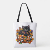 Halloween-Kätzchen-Tragetasche Tasche (Rückseite)