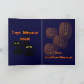 Halloween-Kätzchen und Halloween-Mond-Karte Karte (Innenseite)