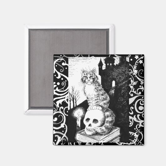 Halloween-Kätzchenmagnet Magnet (Vorderseite/Rückseite)