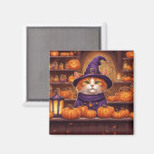 Halloween-Katze #10 Magnet (Vorderseite/Rückseite)