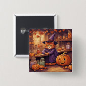 Halloween-Katze #1-Taste Button (Vorne & Hinten)