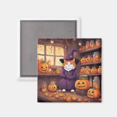 Halloween-Katze #2 Magnet (Vorderseite/Rückseite)