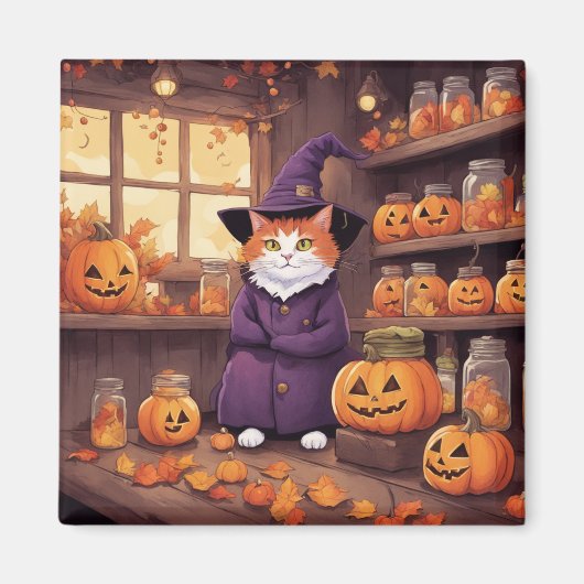 Halloween-Katze #2 Magnet (Vorne)