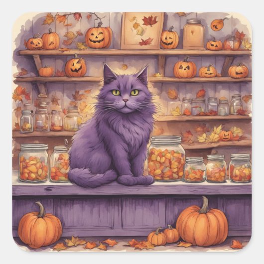 Halloween-Katze #5 Aufkleber (Vorderseite)