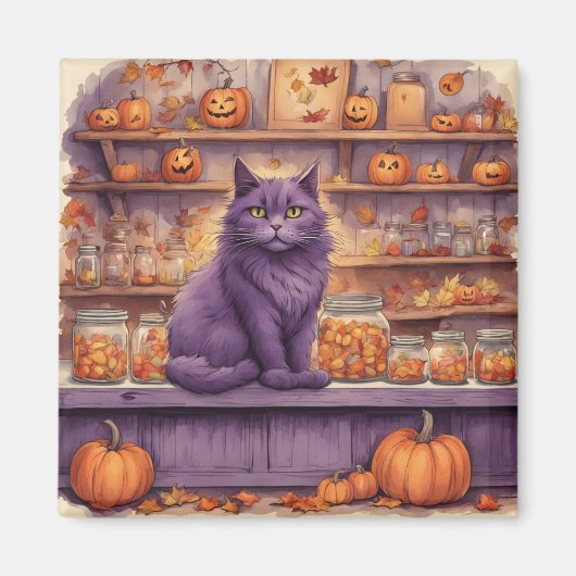 Halloween-Katze #5 Magnet (Vorne)
