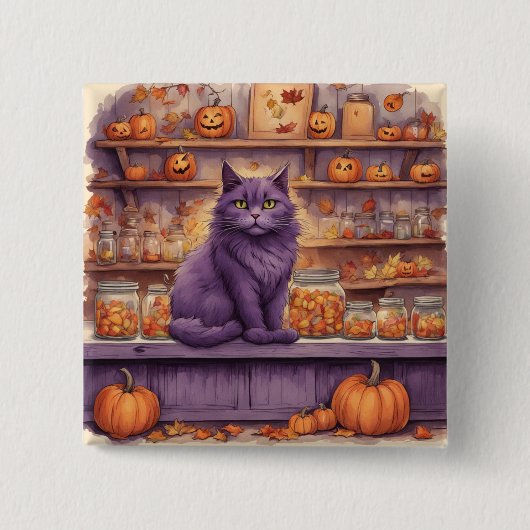 Halloween-Katze #5-Taste Button (Vorderseite)