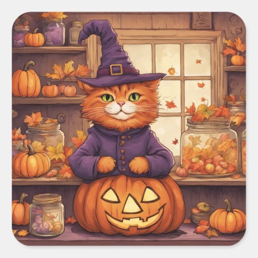Halloween-Katze #6 Aufkleber (Vorderseite)