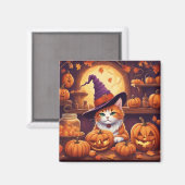 Halloween-Katze #7 Magnet (Vorderseite/Rückseite)