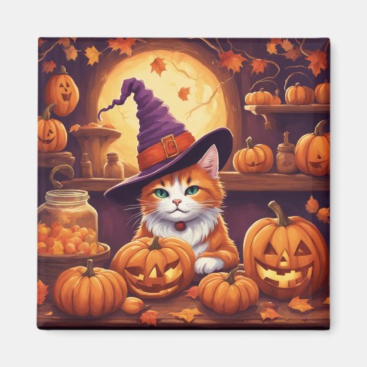 Halloween-Katze #7 Magnet (Vorne)