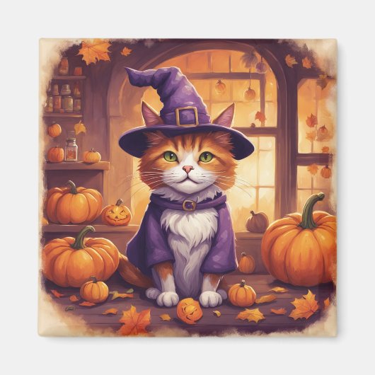Halloween-Katze #8 Magnet (Vorne)