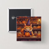 Halloween-Katze #9 Knopf Button (Vorne & Hinten)