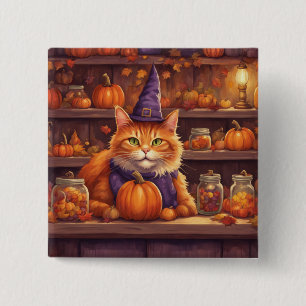 Halloween-Katze #9 Knopf Button