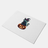 Halloween-Katze auf einem Kürbis Fußmatte (Schrägansicht)