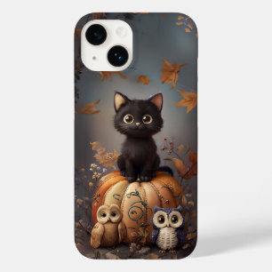 Halloween-Katze auf Kürbis mit Eulen Case-Mate iPhone 14 Hülle