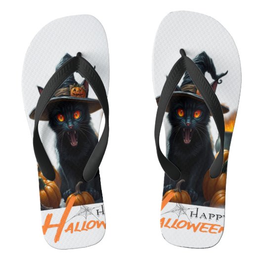 Halloween-Katze  Badesandalen (Fußbett)