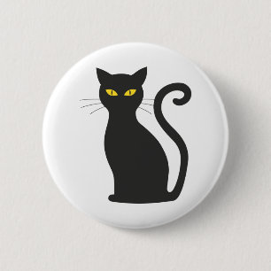 Halloween-Katze Button