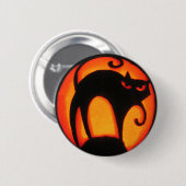 Halloween-Katze Button (Vorne & Hinten)