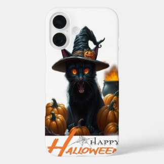 Halloween-Katze iPhone 16 Hülle