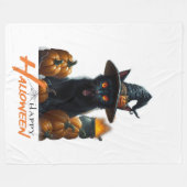 Halloween-Katze Fleecedecke (Vorderseite (Horizontal))