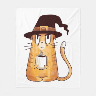Halloween-Katze Fleecedecke