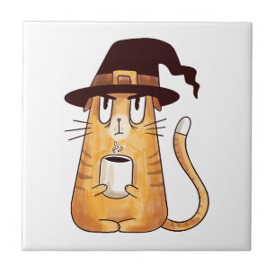 Halloween-Katze Fliese