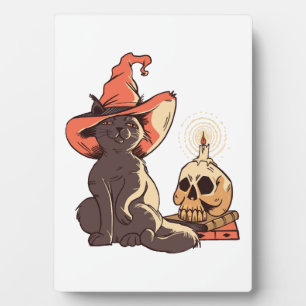Halloween-Katze Fotoplatte