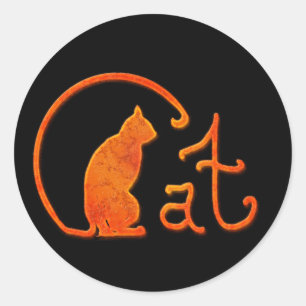 Halloween-Katze für alle Halbfeiertage Runder Aufkleber