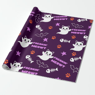 Halloween-Katze Geist Geschenkpapier