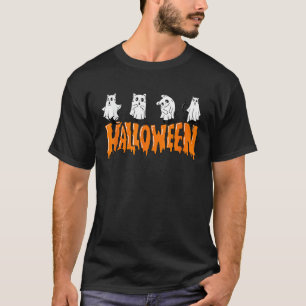 Halloween-Katze Geist Schwarze Katze Gruselige Sa T-Shirt