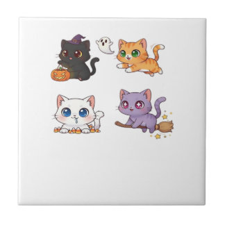 Halloween-Katze  Gruselige und stilvolle Katzen-In Fliese