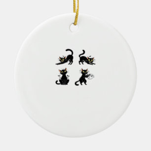 Halloween-Katze Gruselige und stilvolle Katzen-In Keramik Ornament